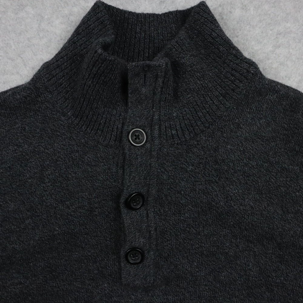 American Eagle Sweater Mens Medium 1/4 Button Pullover Mock Neck Long Sleeve - Picture 2 of 9